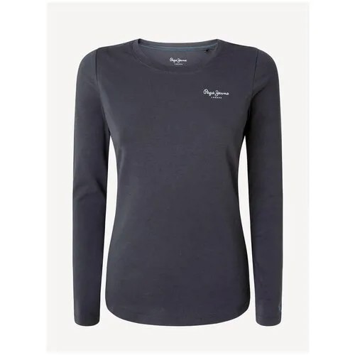 Лонгслив Pepe Jeans, хлопок, однотонный, размер S, белый