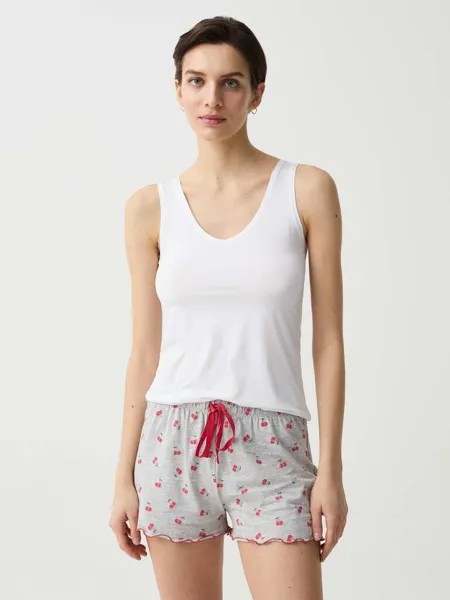 Пижамные шорты с принтом вишни Ovs, цвет light grey marl