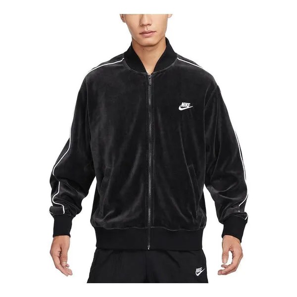 Куртка спортивная одежда клуб велюровая куртка Nike, черный