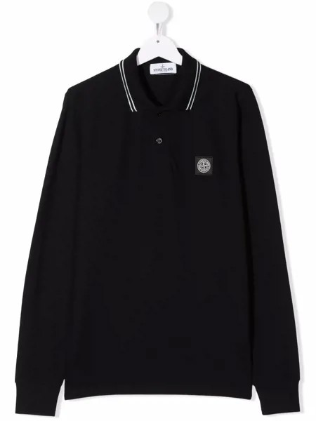 Stone Island Junior рубашка поло с нашивкой-логотипом