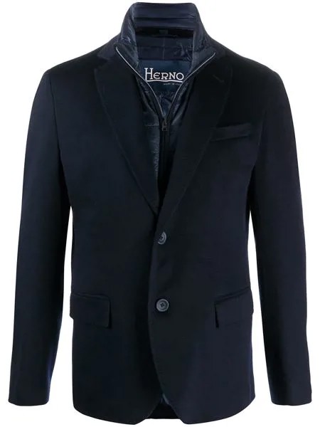 Herno однобортный пиджак с дутыми вставками