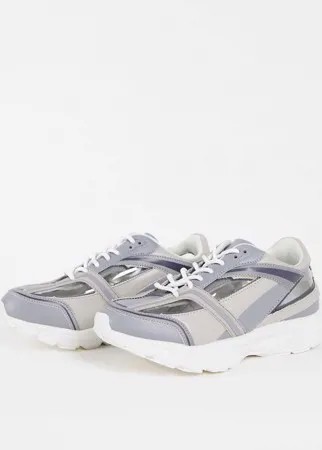 Серые/прозрачные кроссовки на шнуровке ASOS DESIGN Deane-Серый