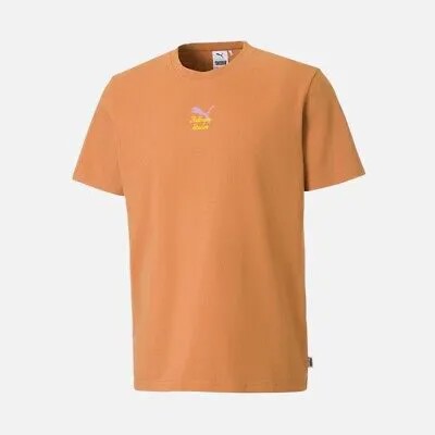 Мужская футболка Puma x KidSuper SS Lifestyle, повседневная спортивная футболка песочного цвета