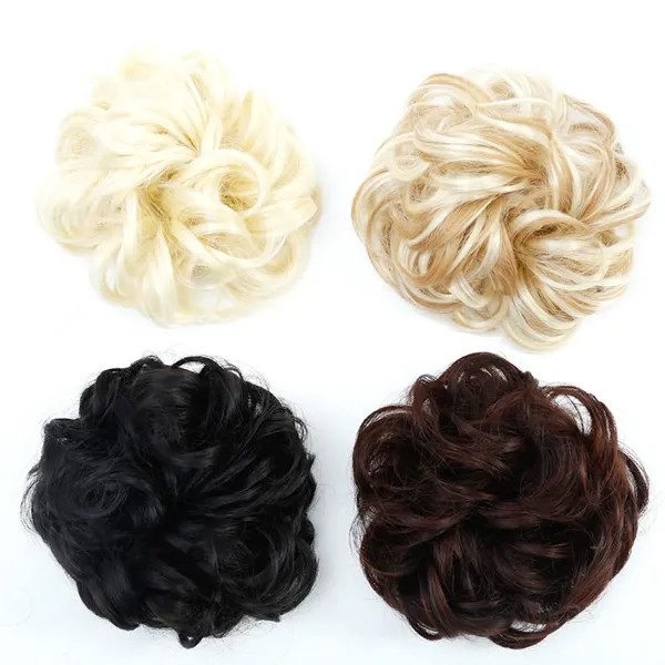 Женщины Кудрявый Шиньон Заколка для волос в Шиньоне Наращивание Пучок для невест Синтетические волосы Высокотемпературное волокно