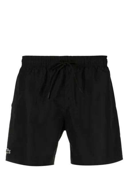 Lacoste плавки-шорты с вышитым логотипом, черный