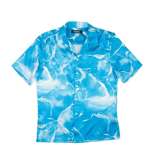 Синяя шелковая рубашка на пуговицах Miracle Tie Dye Nahmias, синий