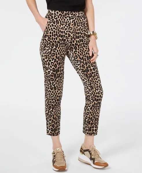 Женские брюки без застежки с леопардовым принтом Michael Kors