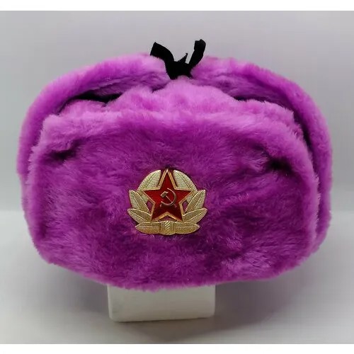 Шапка ушанка , размер 60, фиолетовый
