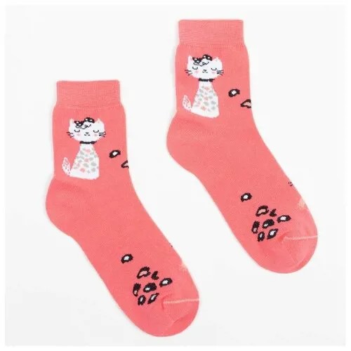 Носки  для девочек, размер 20, розовый, коралловый
