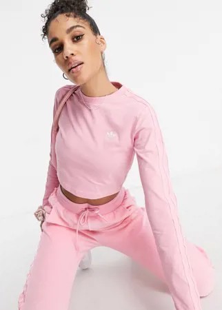 Ярко-розовый лонгслив adidas Originals 