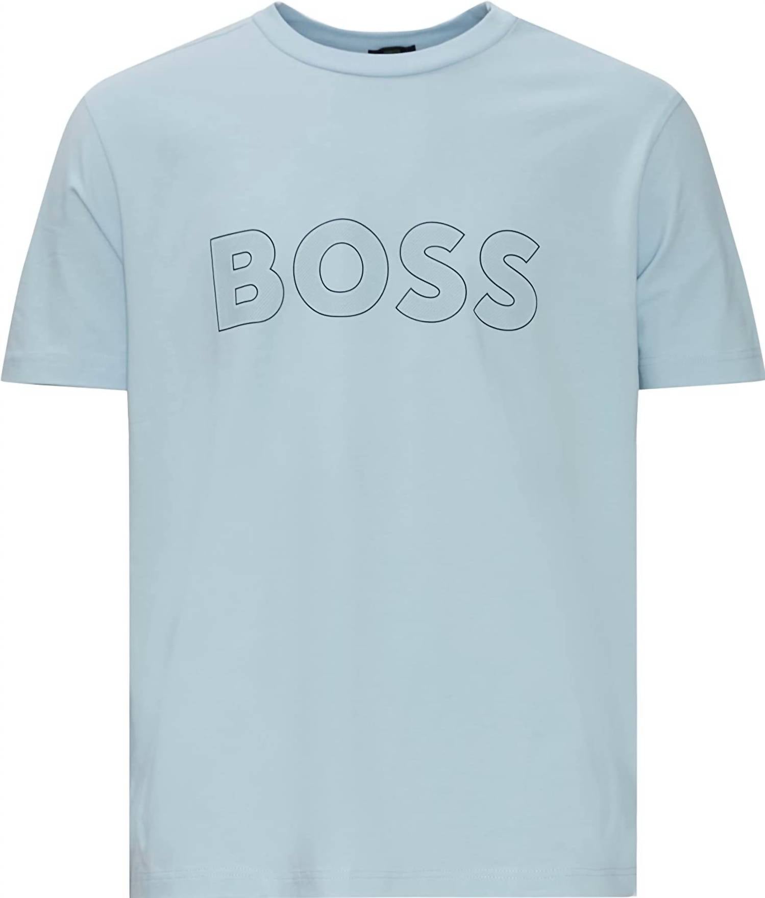 Мужская футболка из джерси для отдыха голубого цвета Hugo Boss