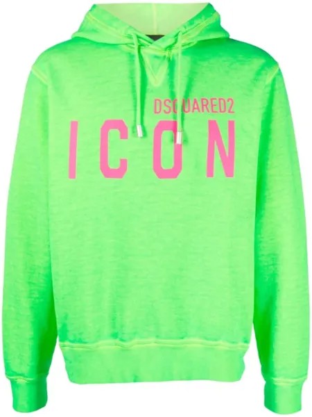 Худи Be Icon из джерси Dsquared2, зеленый