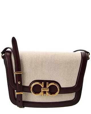 Женская сумка через плечо Ferragamo из холста и кожи, коричневая