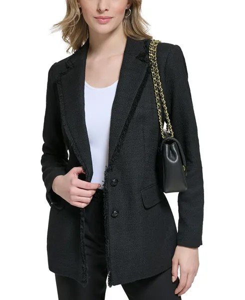 Женский пиджак с бахромой KARL LAGERFELD PARIS, черный