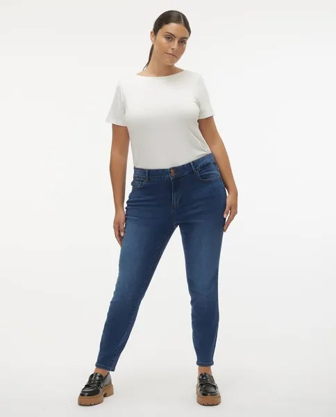Женские джинсы скинни с завышенной талией Vero Moda Curve, синий