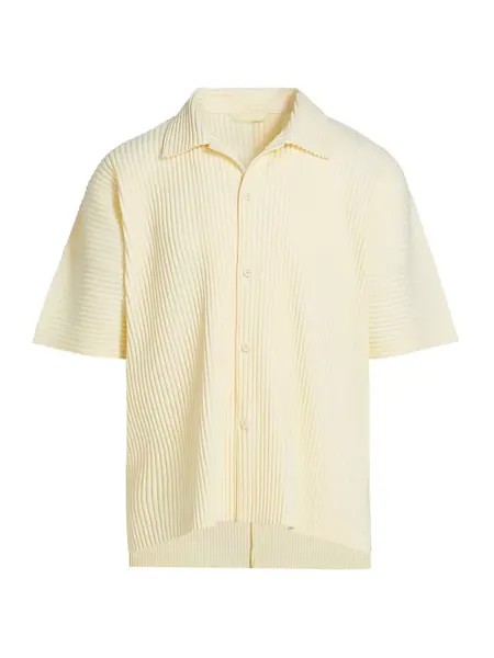 Рубашка июля со складками на пуговицах спереди Homme Plissé Issey Miyake, цвет light yellow