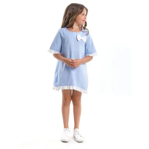 Платье Mini Maxi, хлопок, однотонное, размер 98, розовый, бежевый