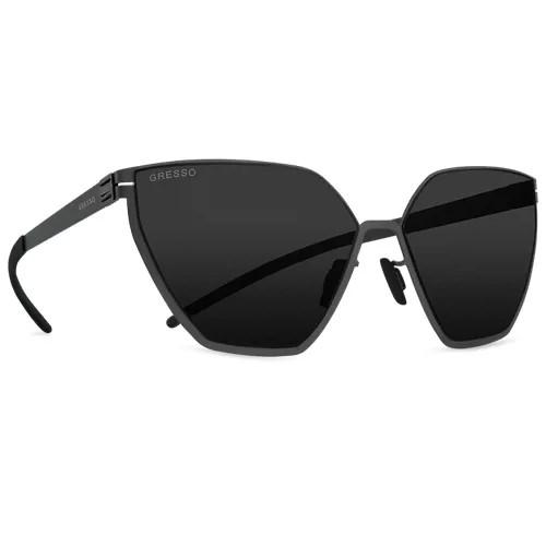 Солнцезащитные очки Gresso, кошачий глаз, с защитой от УФ, для женщин, черный