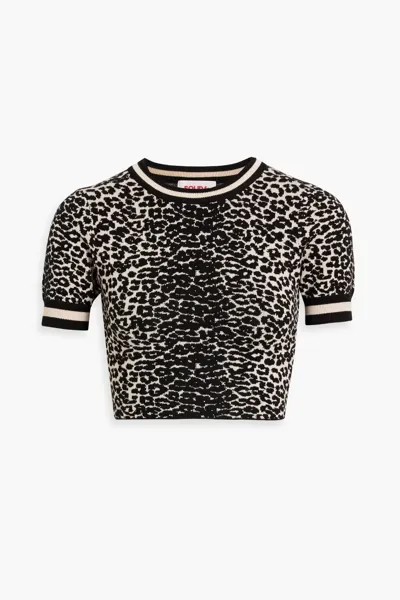 Укороченный вязаный топ Cara с леопардовым принтом Solid & Striped, цвет Animal print