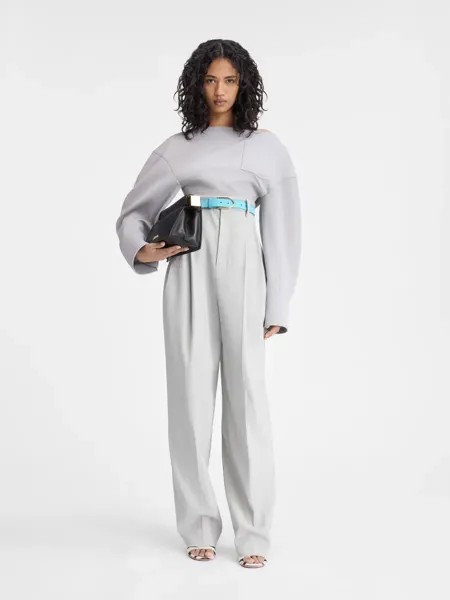 Укороченная рубашка с вырезом лодочкой Ле Верхнее Касако Jacquemus, светло-серый