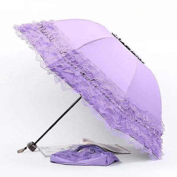 Складной солнцезащитный крем зонтик Творческий кружевной зонтик ВС зонтик УФ-защита женский дождь или блеск