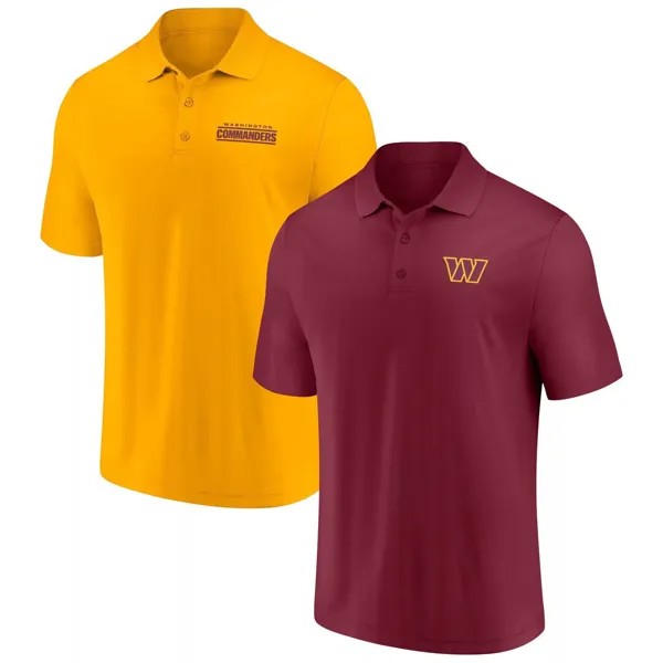 Мужской комплект из двух комплектов футболки-поло с фирменным логотипом Washington Commanders Dueling бордового/золотого цвета Fanatics
