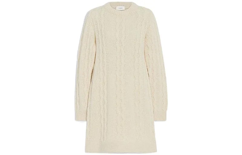 Женское платье COACH с длинными рукавами, цвет Beige