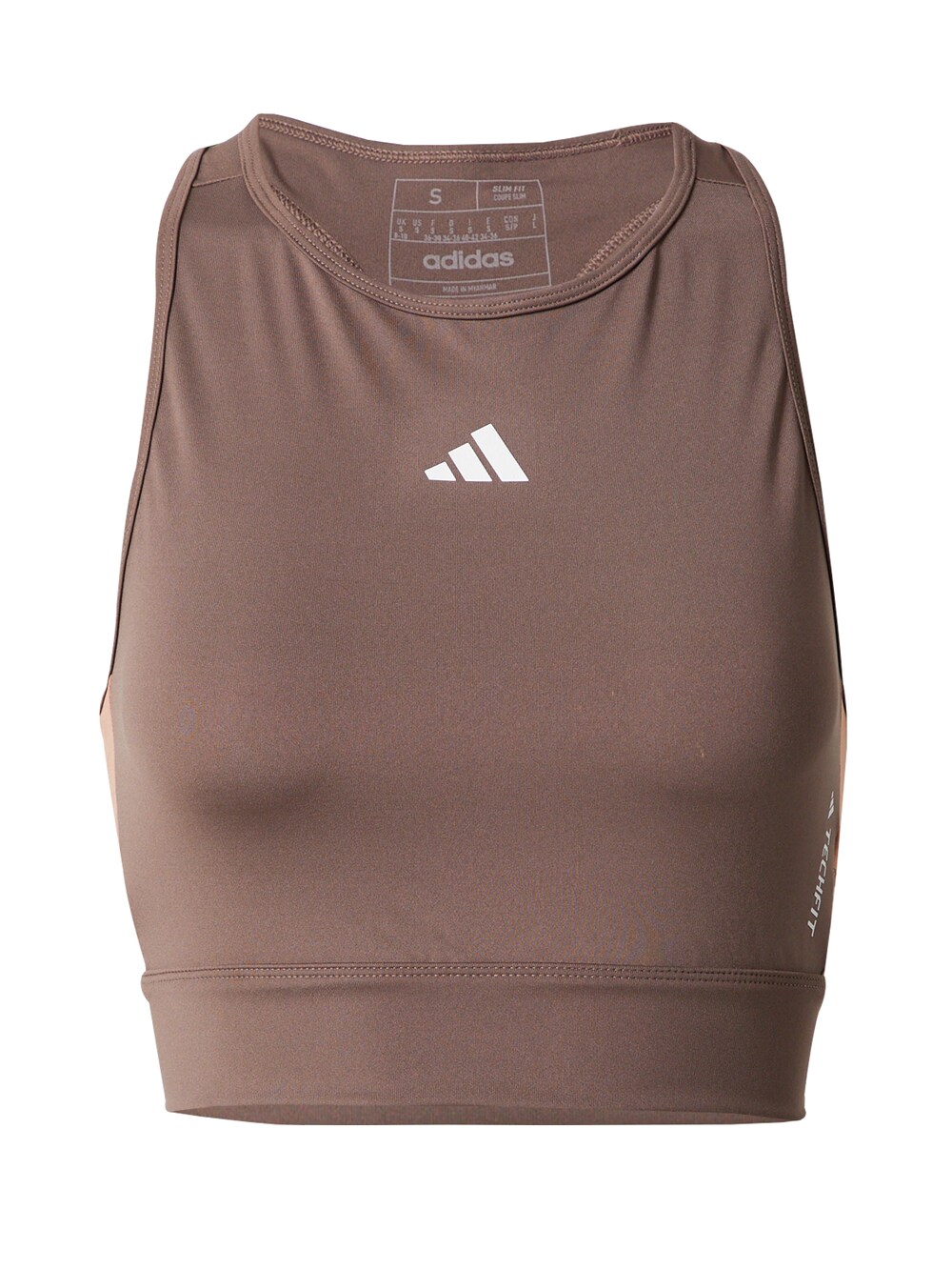 Спортивный топ Adidas Techfit Colorblock, коричневый