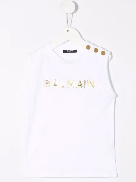 Balmain Kids топ с логотипом