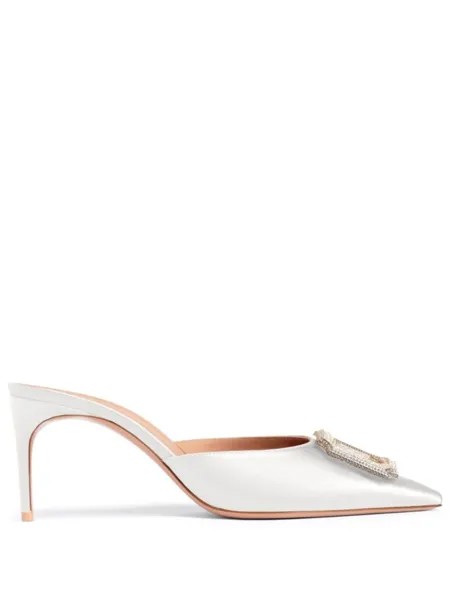 Malone Souliers кожаные мюли Mona 70 мм, белый