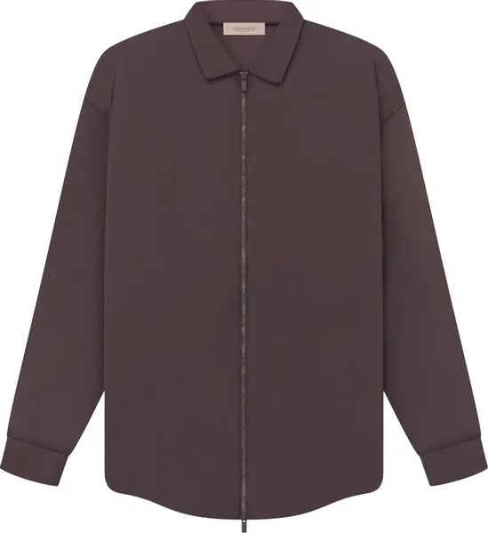 Рубашка Fear of God Essentials Filled Nylon Shirt Jacket 'Plum', коричневый