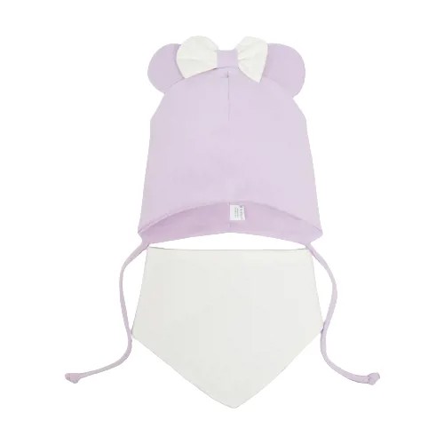 Комплект (шапка/снуд) для девочки, цвет лиловый, размер 47-50 см