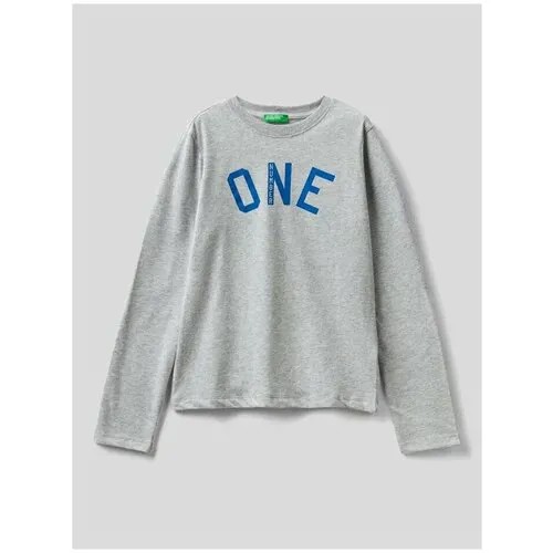 Лонгслив UNITED COLORS OF BENETTON, хлопок, размер 160 (EL), серый