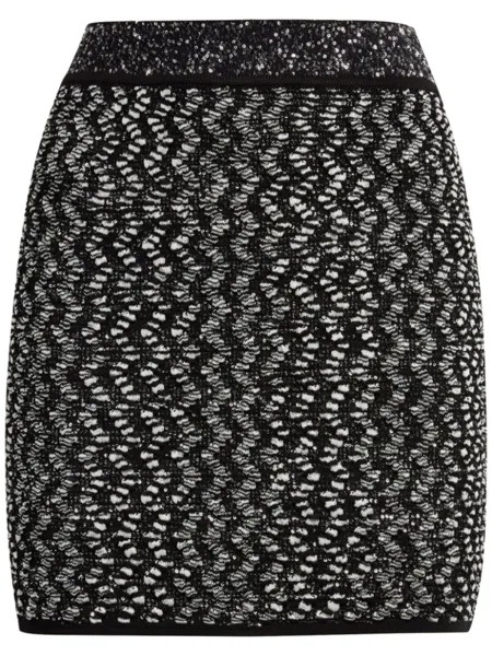 Missoni мини-юбка из ламе с узором «зигзаг», черный