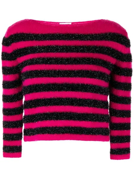 Yves Saint Laurent Pre-Owned полосатый джемпер с эффектом металлик