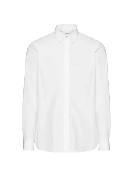 Хлопковая рубашка с заклепками Rockstud Untitled Valentino Garavani, белый