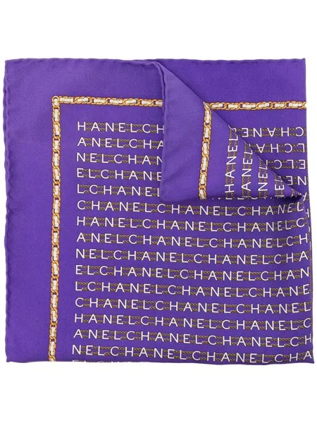 Chanel Pre-Owned шелковый платок 1990-х годов с логотипом
