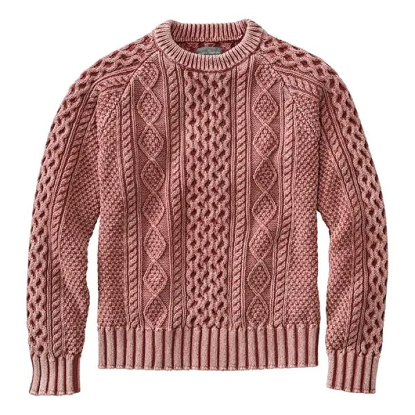 Норвежский свитер розовый мужской свитер из органического хлопка с круглым вырезом и круглым вырезом Qutdoor осенне-зимний теплый топ