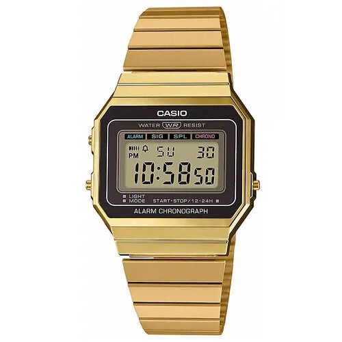 Наручные часы CASIO Vintage A700WG-9A, черный, золотой