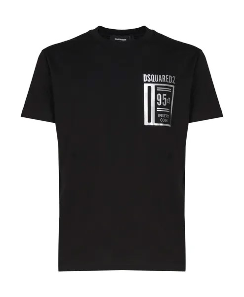 Футболка и поло из 98% хлопка Dsquared2, черный