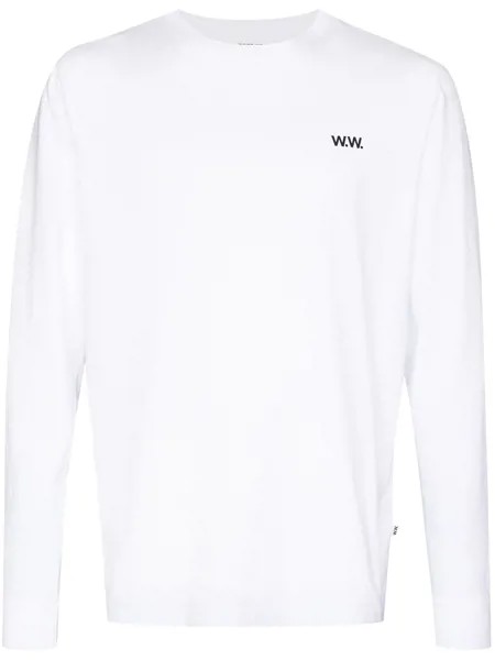 Wood Wood Mark Vortex print long sleeve T-shirt