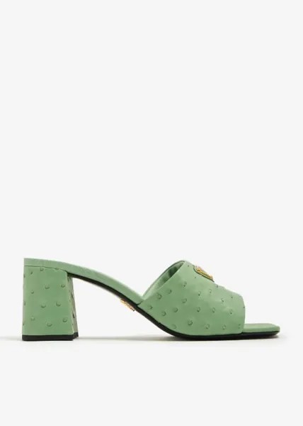 Сандалии Prada Ostrich Leather, зеленый