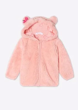Розовая толстовка из искусственного меха для малышки Gloria Jeans