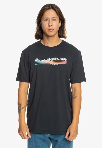 Футболка с принтом OMNI FILL Quiksilver, цвет mottled dark blue