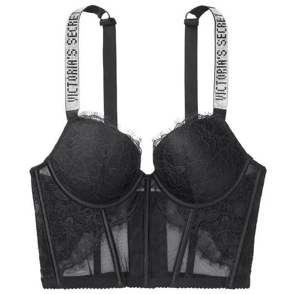 Корсетный топ Victoria's Secret Very Sexy Shine Strap Push-Up, черный