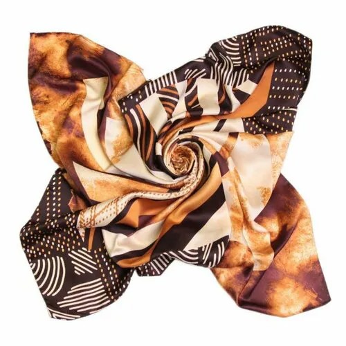 Платок Roby Foulards,90х90 см, коричневый