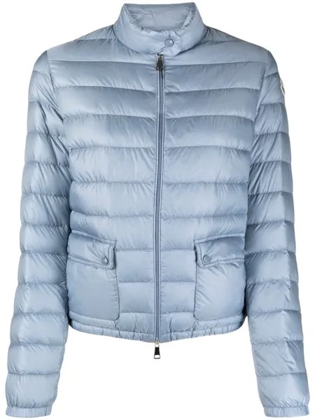 Moncler укороченная стеганая куртка на молнии, синий