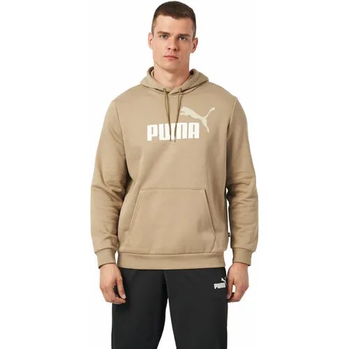 Худи PUMA ESSENTIALS+ 2 COL BIG LOGO FLEECE HOODIE, размер S, , бежевый