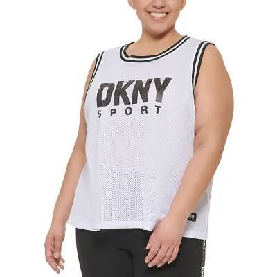 Женская белая трикотажная майка для тренировок DKNY Sport Athletic Plus 2X BHFO 3058