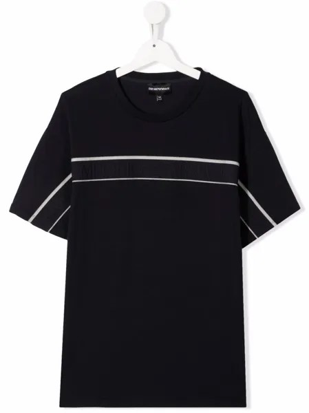 Emporio Armani Kids футболка с вышитым логотипом